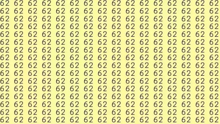 Optical Illusion: If you have Eagle Eyes Find the number 69 among 62 in 8 Seconds?