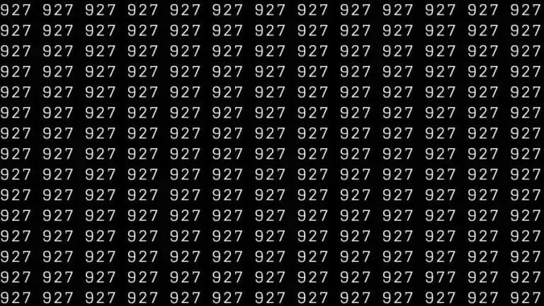 Optical Illusion Test: If you have Sharp Eyes Find the number 977 among 927 in 8 Seconds?