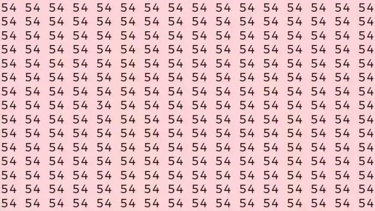 Optical Illusion Brain Test: If you have Sharp Eyes Find the number 34 among 54 in 6 Seconds?