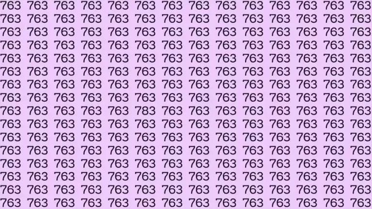 Optical Illusion Challenge: If you have Hawk Eyes Find the number 783 among 763 in 7 Seconds?