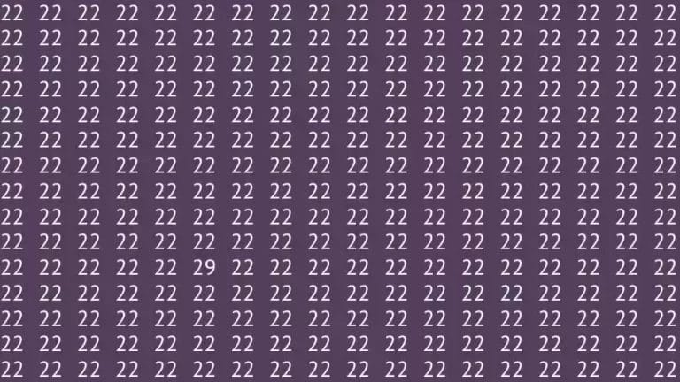 Optical Illusion Brain Test: If you have Hawk Eyes Find the number 29 among 22 in 10 Seconds?