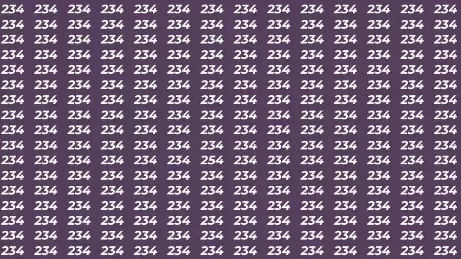 Optical Illusion Brain Test: If you have Eagle Eyes Find the number 254 among 234 in 7 Seconds?