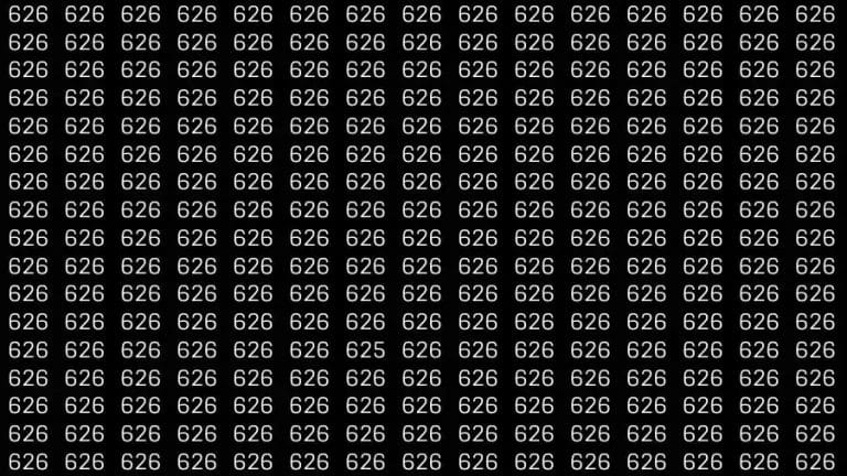 Optical Illusion Brain Challenge: If you have 50/50 Vision Find the number 625 among 626 in 15 Seconds?