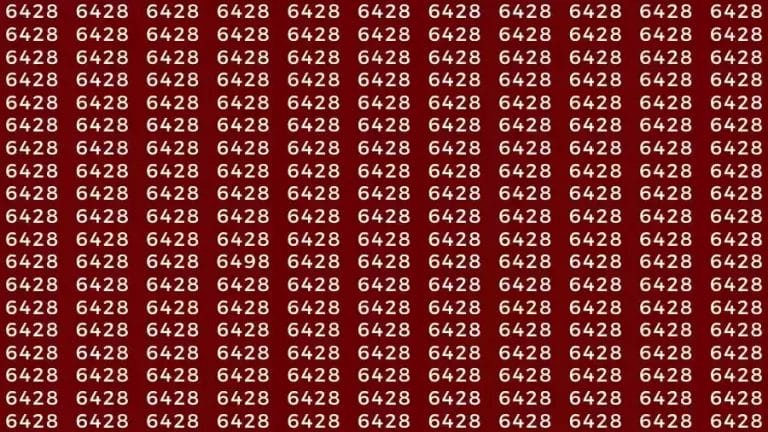 Optical Illusion Brain Challenge: If you have Hawk Eyes Find the number 6498 among 6428 in 12 Seconds?