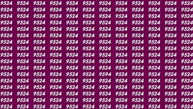 Observation Skill Test: If you have Sharp Eyes Find the number 9594 among 9524 in 15 Seconds?