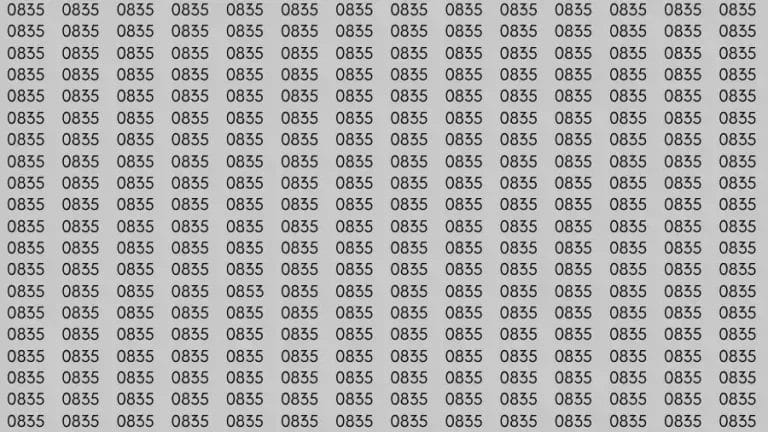 Optical Illusion Brain Test: If you have Sharp Eyes Find the number 0853 among 0835 in 12 Seconds?