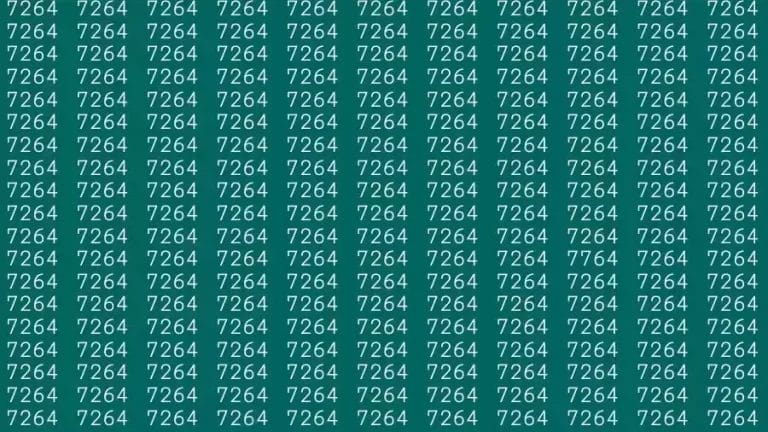Observation Skill Test: If you have Sharp Eyes Find the number 7764 among 7264 in 12 Seconds