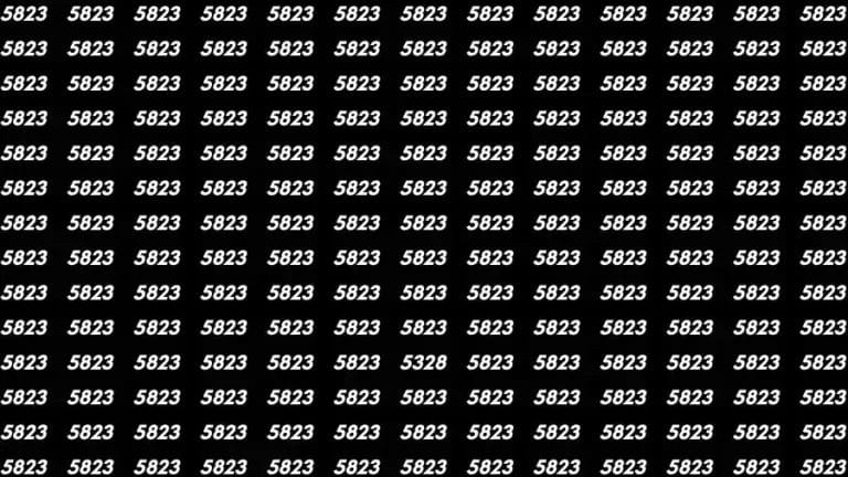 Observation Skill Test: If you have 50/50 Vision Find the number 5328 among 5823 in 14 Seconds?