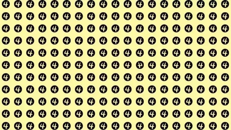 Optical Illusion Brain Test: If you have Sharp Eyes Find the inverted number 4 in 12 Seconds?