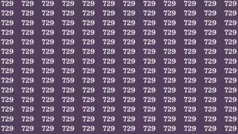 Optical Illusion Brain Challenge: If you have Hawk Eyes Find the number 759 among 729 in 16 Seconds?