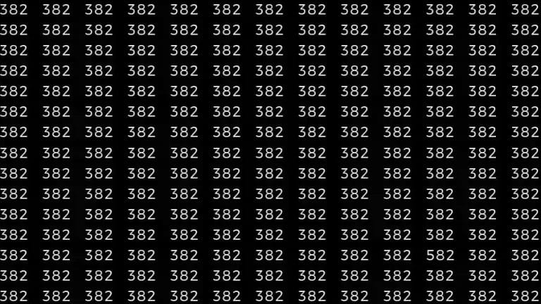 Optical Illusion Brain Test: If you have Sharp Eyes Find the number 582 among 382 in 12 Seconds?