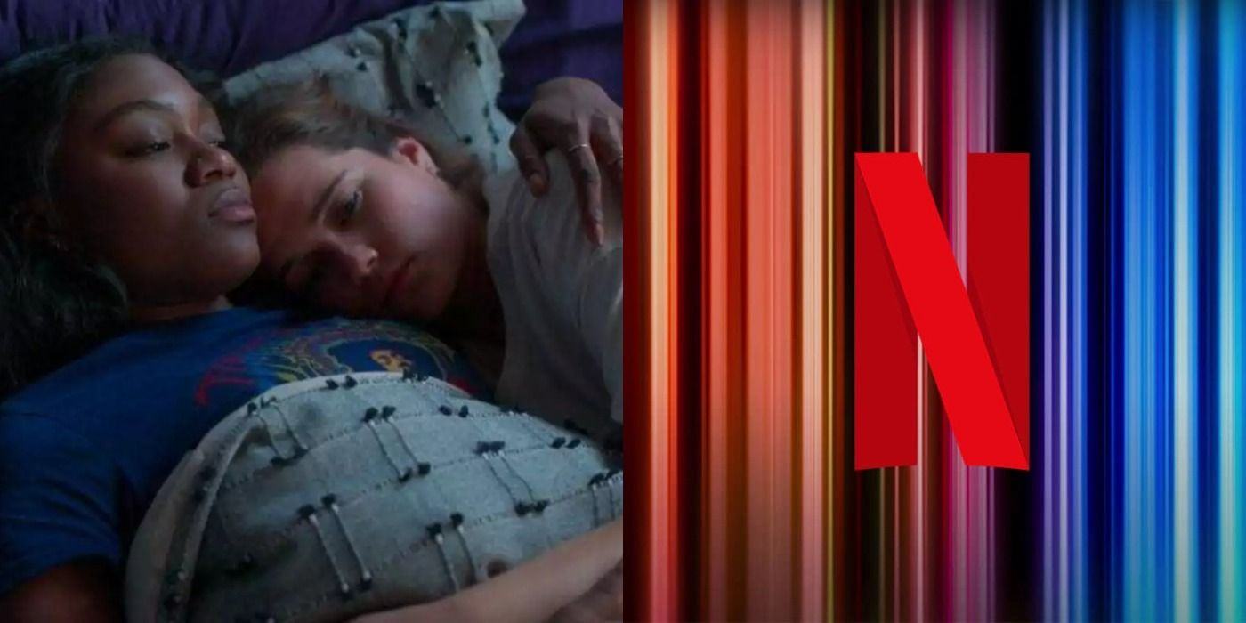 Dual photo of Cal and Juliette in First Kill and Netflix logo