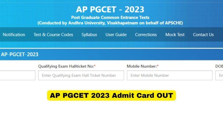 AP PGCET Admit Card 2023 Released