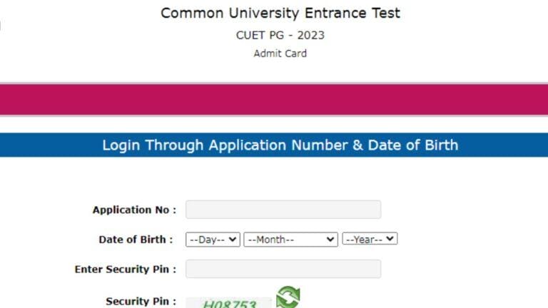 CUET PG Admit Card 2023 Out for June 24 and 25