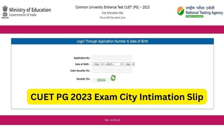 CUET PG 2023 Advance City Intimation Slip Out, Get download link Here