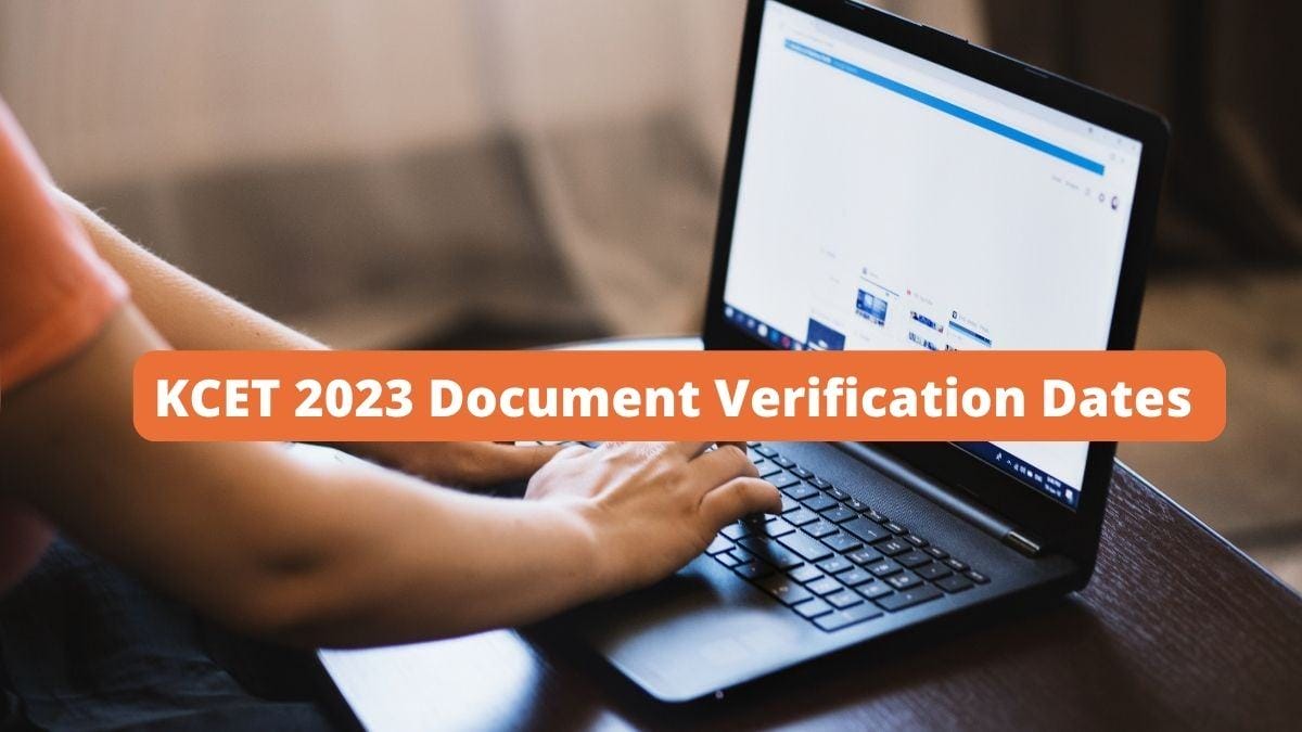 KCET 2023 document verification dates released