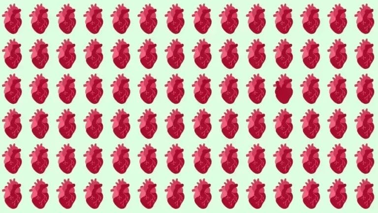 Observation Skills Test: Try to find the Odd Heart in this Image