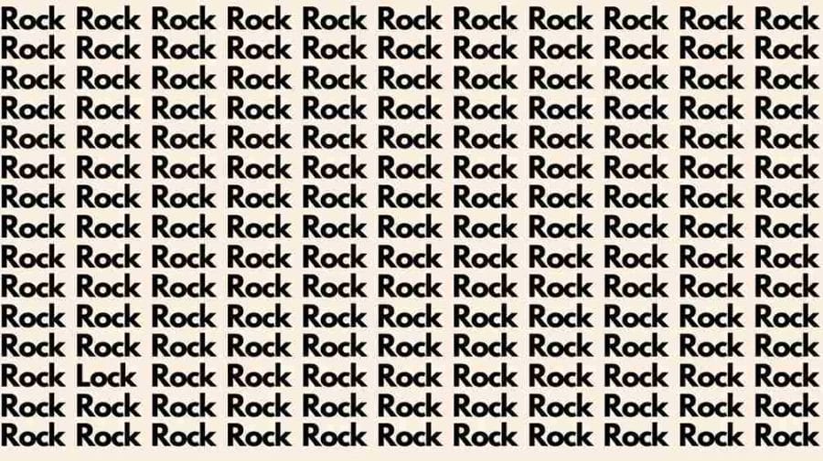 Optical Illusion Challenge: If you have Eagle Eyes find the Word Lock among Rock in 15 Secs