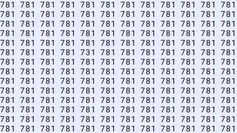 Optical Illusion: If you have eagle eyes find 731 among 781 in 12 Seconds?