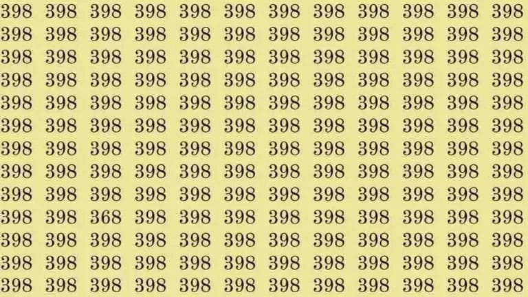 Optical Illusion: If you have hawk eyes find 368 among 398 in 10 Seconds?
