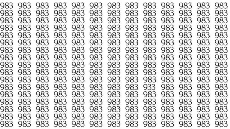 Optical Illusion: If you have hawk eyes find 933 among 983 in 10 Seconds?