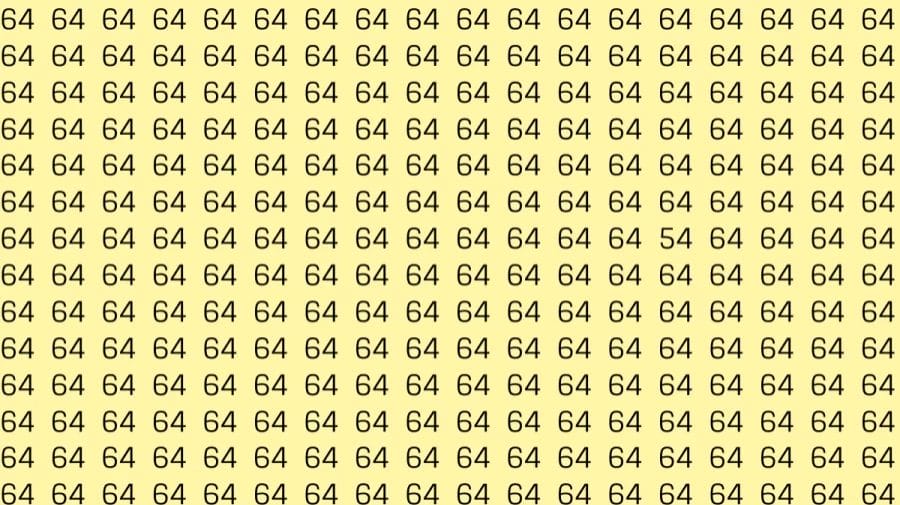 Optical Illusion: If you have Eagle Eyes Find the number 54 among 64 in 8 Seconds?