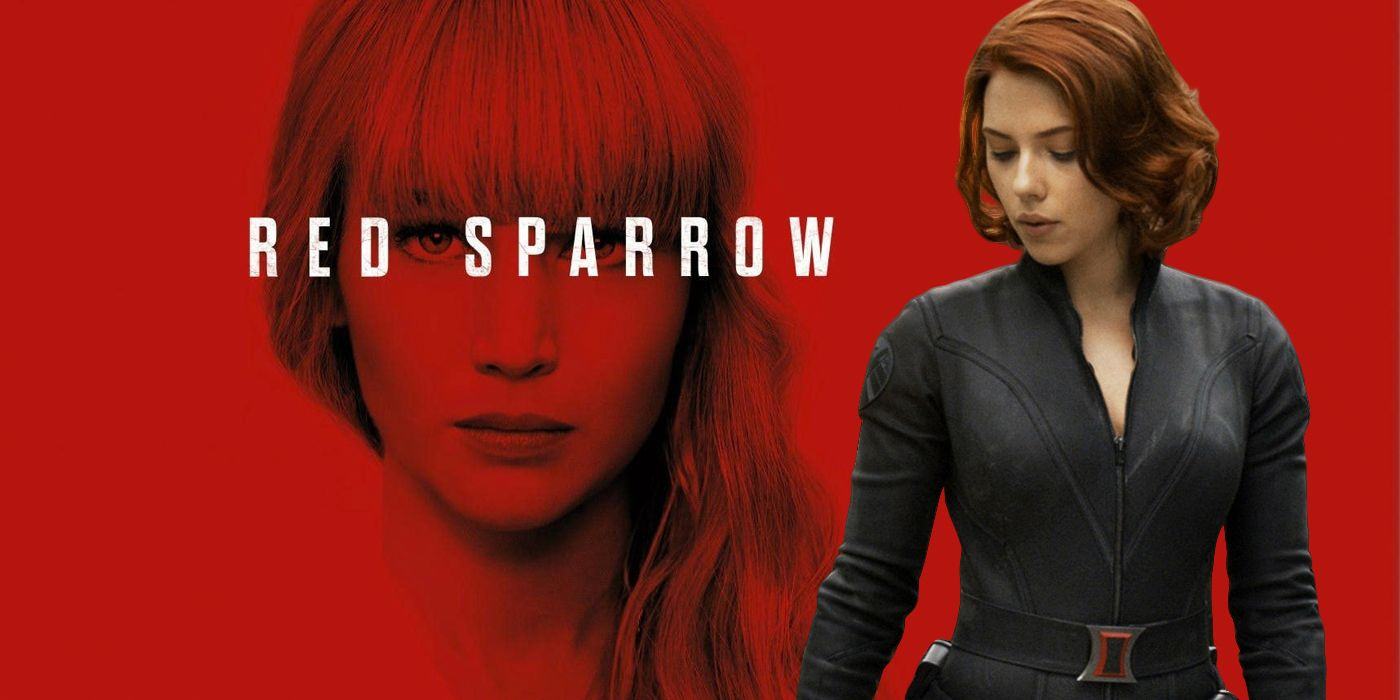 Jennifer Lawrence in Red Sparrow and Scarlett Johansson as Black Widow