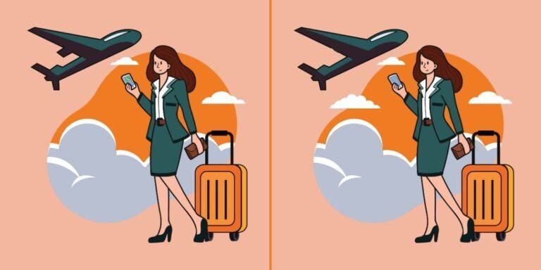 Spot the difference: Test your eagle-eyed vision on this plane journey! Find 4 differences in 20 seconds.