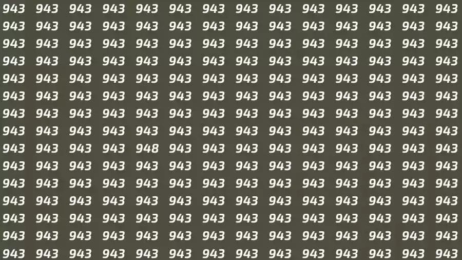 Optical Illusion Brain Test: If you have 50/50 Vision Find the number 948 among 943 in 10 Seconds?