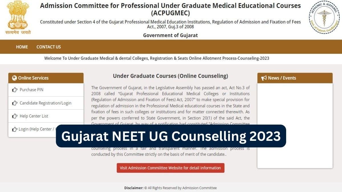 Gujarat NEET UG Counselling 2023 Registrations
