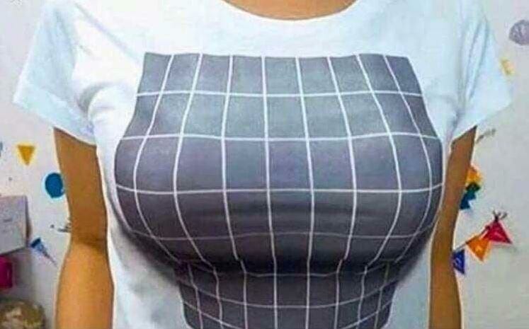 Clever 3D optical illusion T-shirt that appears to give the wearer a BOOB JOB without surgery goes viral