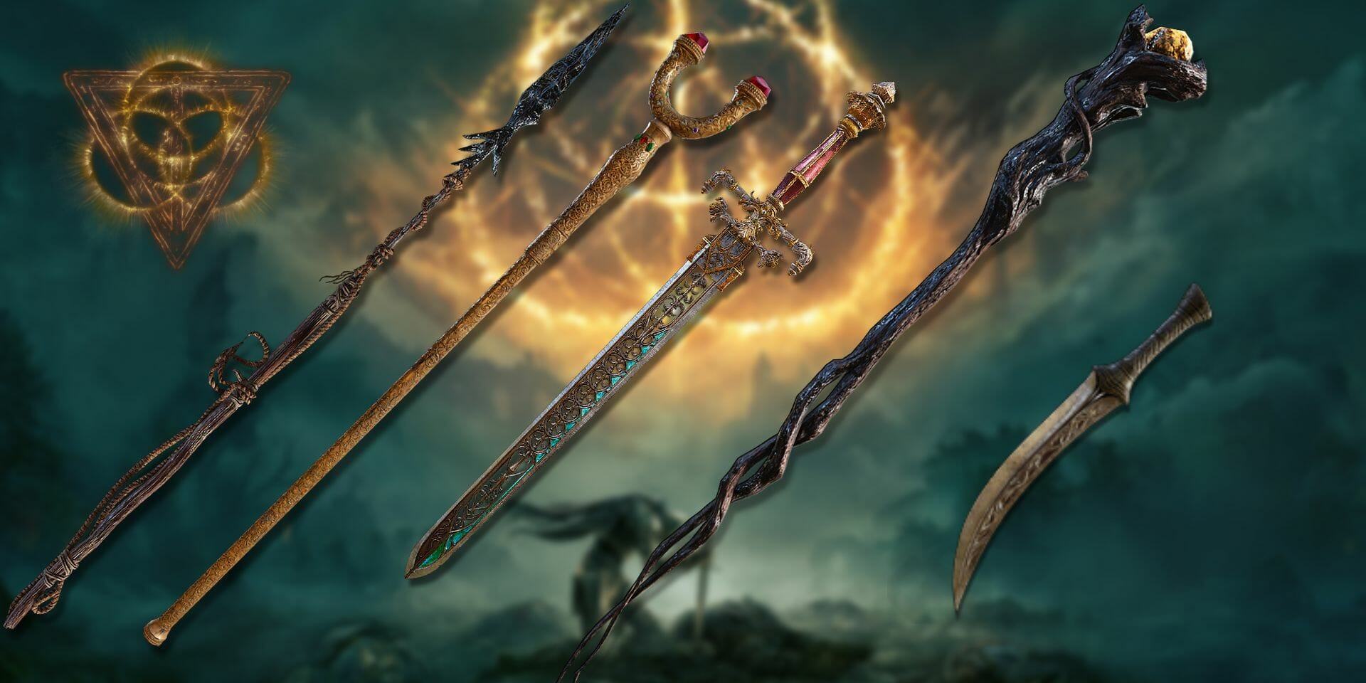 An array of Elden Ring weapons