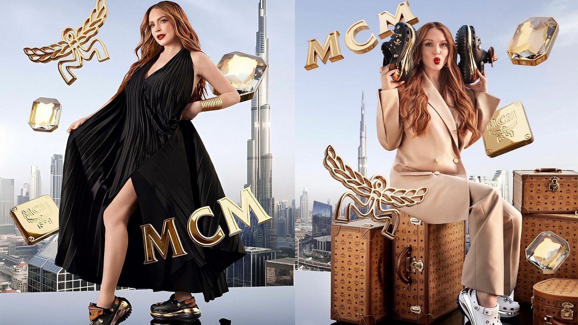 Lindsay Lohan leads the MCM x Crocs Mega Crush Clogs campaign (Image via MCM)