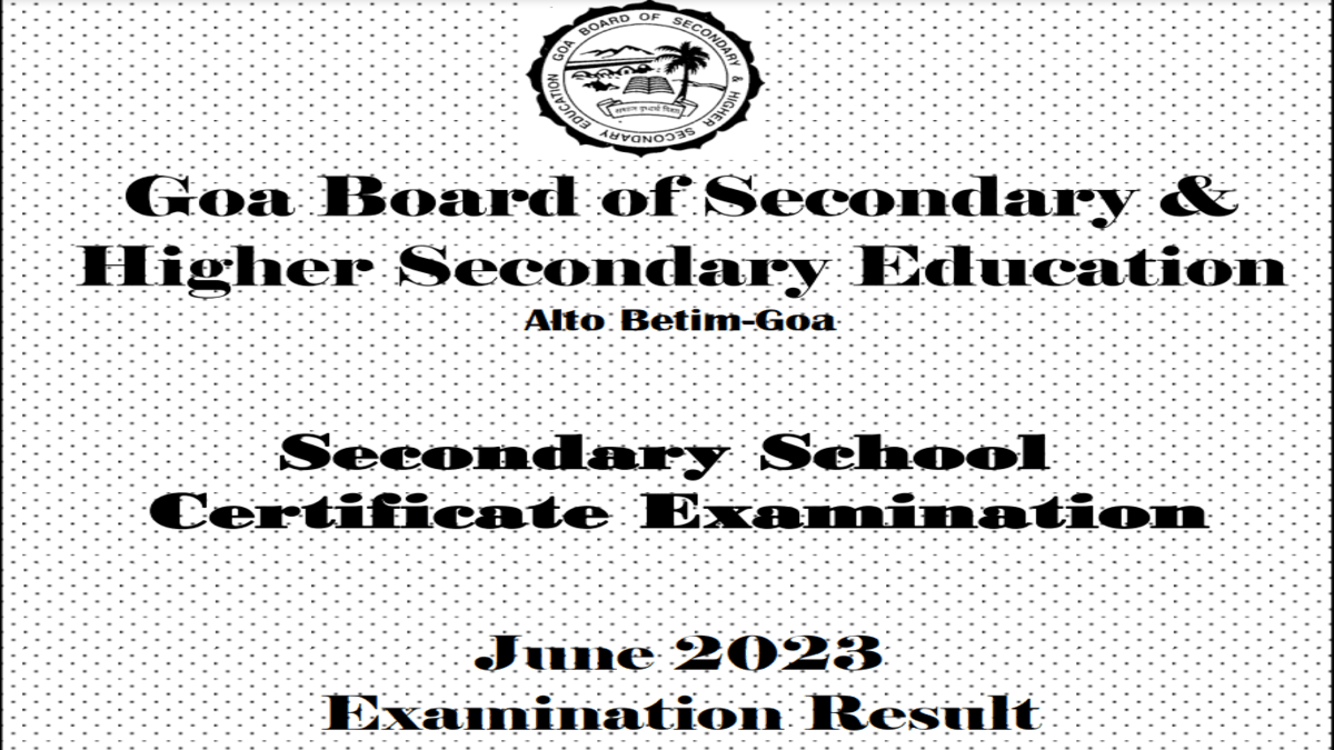 Goa Board SSC supplementary results 2023 declared