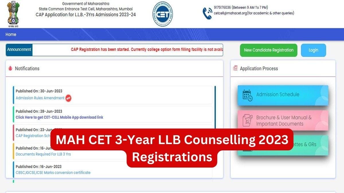 MAH CET 3-Year LLB 2023 Counselling Registrations