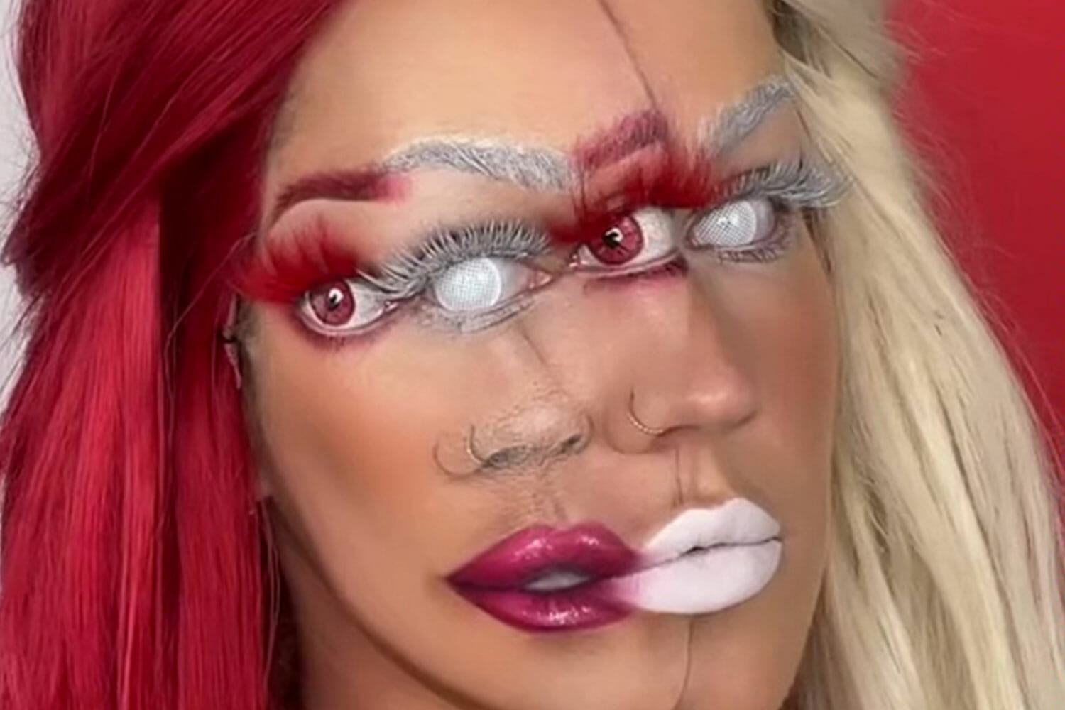 Make-up fan baffles viewers with incredible optical illusion... but can you figure out what’s going on?