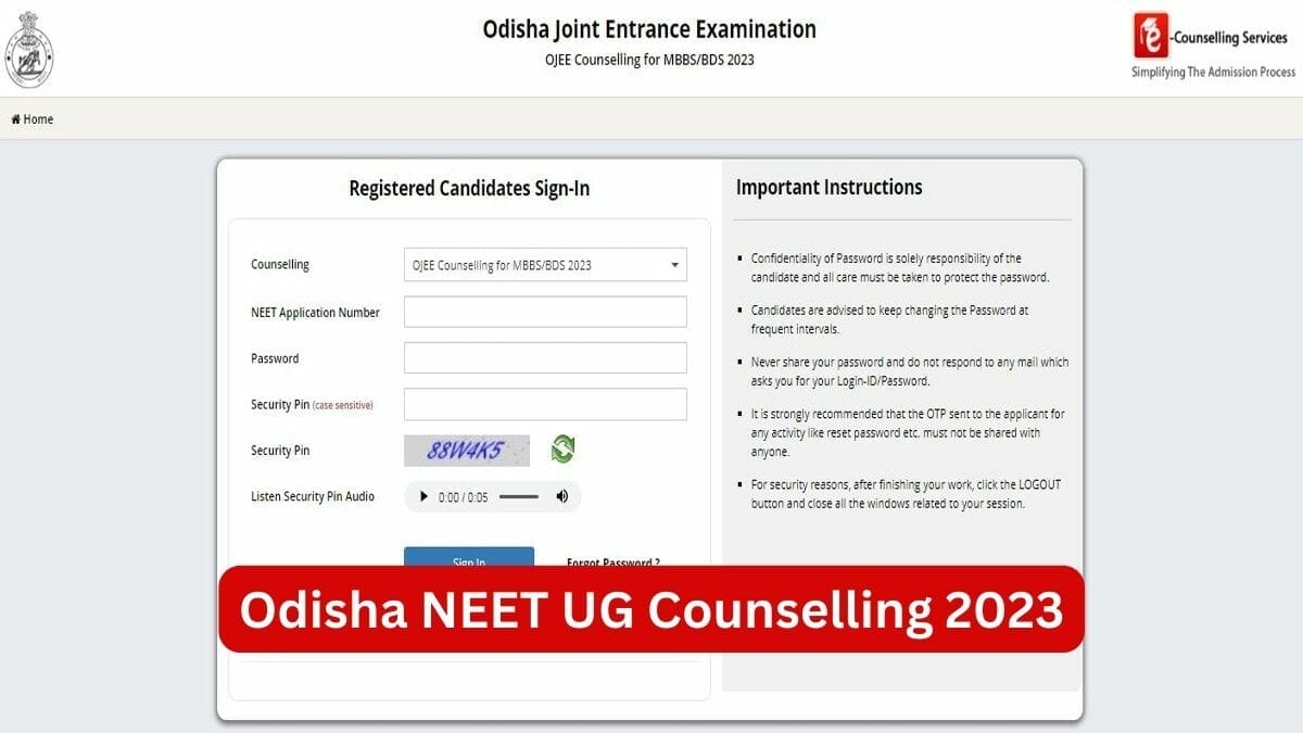 OJEE Counselling 2023