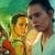 Rey from Episode IX next to artwork for Star Wars The Force Awakens