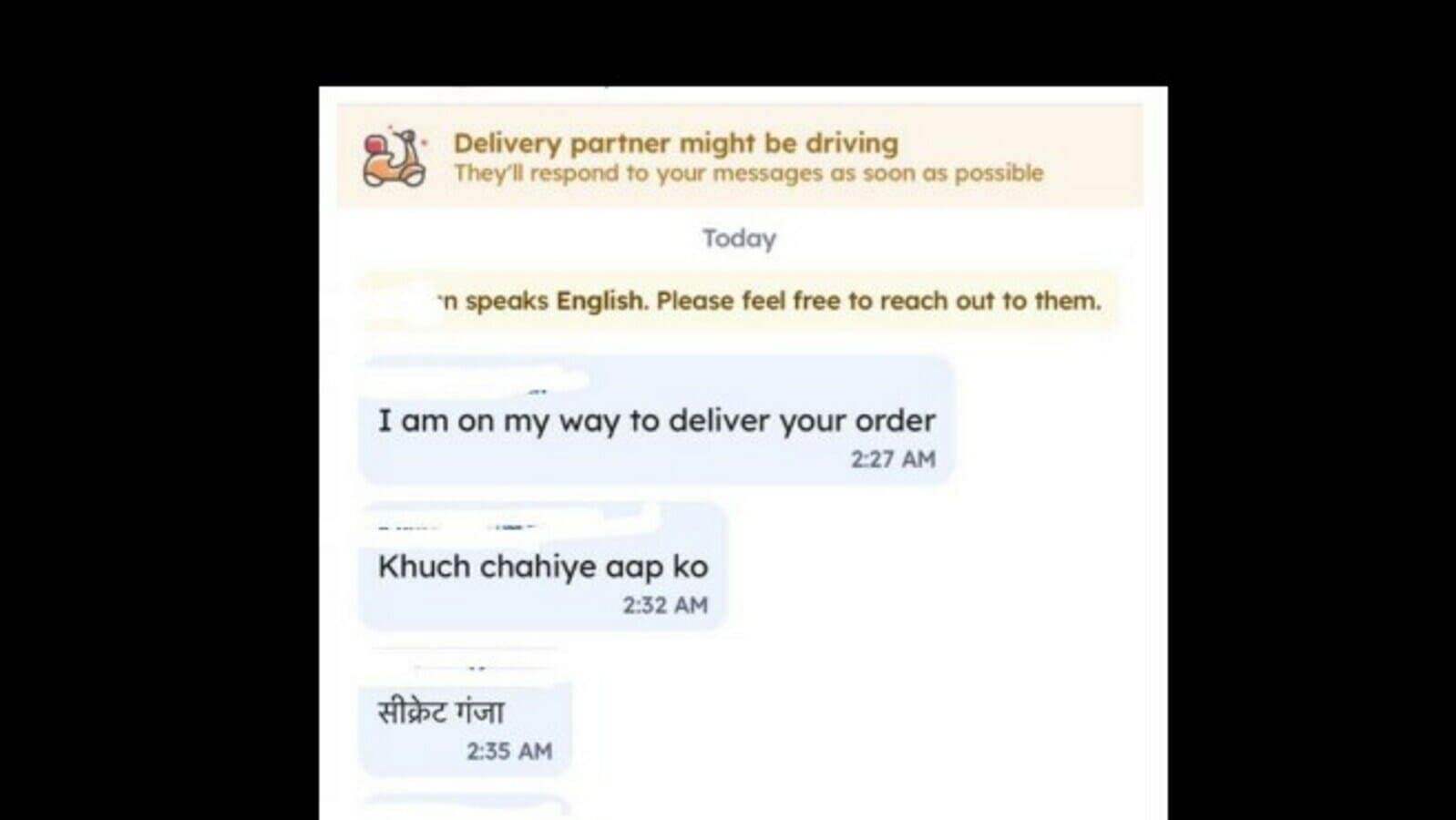 Zomato delivery agent asks woman if she wants 'secret weed,' netizens react