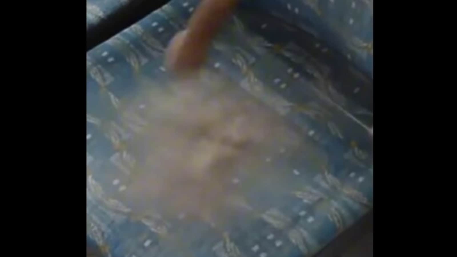 Dust collected in a bus seat leaves netizens horrified. Watch