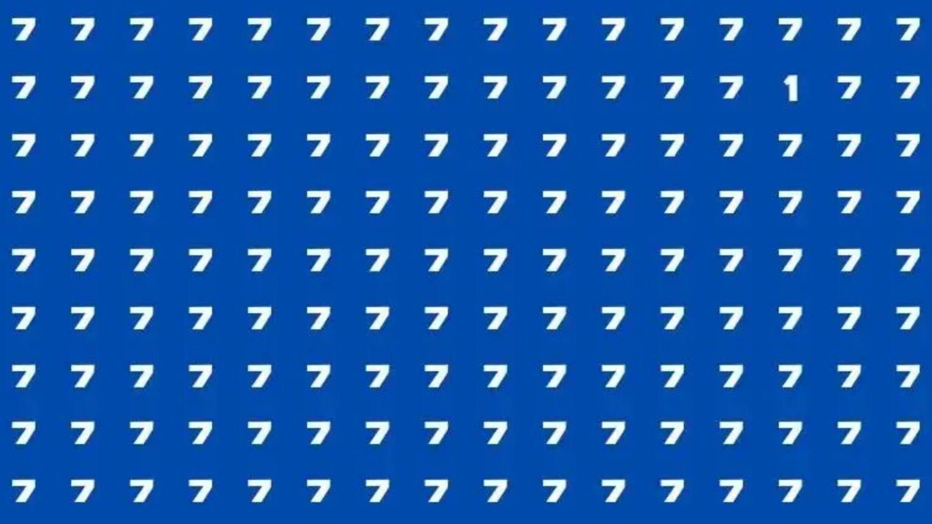 You have the eyes of a hawk if you can spot the 1 hidden among the 7s in just 10 seconds