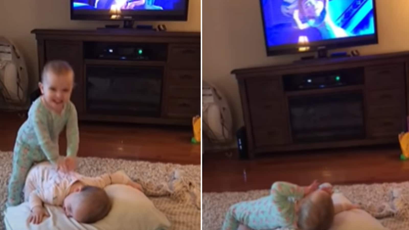 Twin toddlers recreate their favourite scene from Frozen, video goes viral