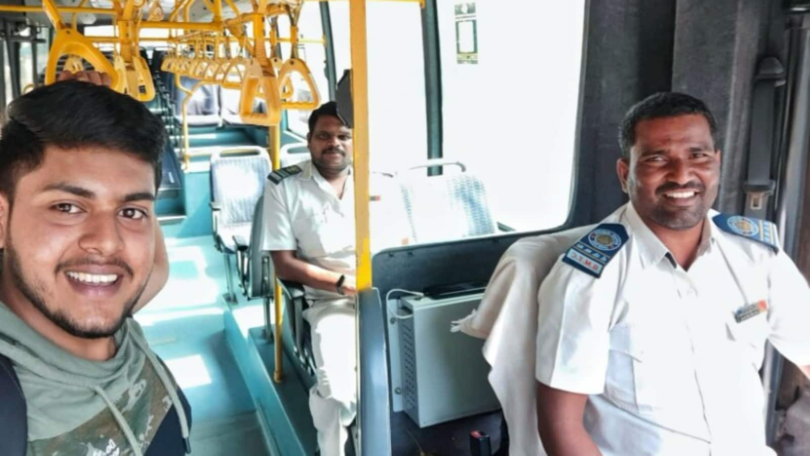 BMTC bus travel with only 1 passenger from Bengaluru airport, netizens laud them