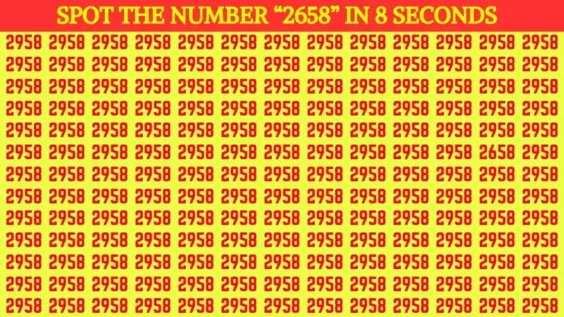 Test your visual acuity: only 1% attention can spot the number 2658 in this picture within 18 seconds