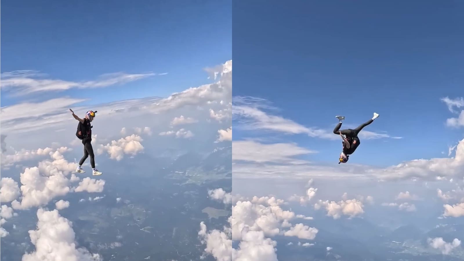 Woman’s stunts while skydiving leave people in disbelief. Old video goes viral