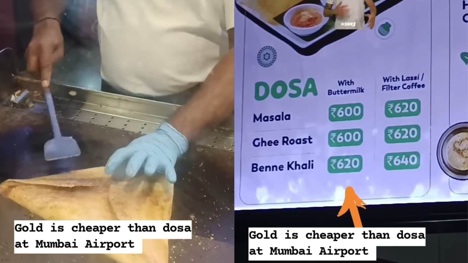 ₹600-640 for a dosa? Mumbai Airport eatery under fire for overpriced menu