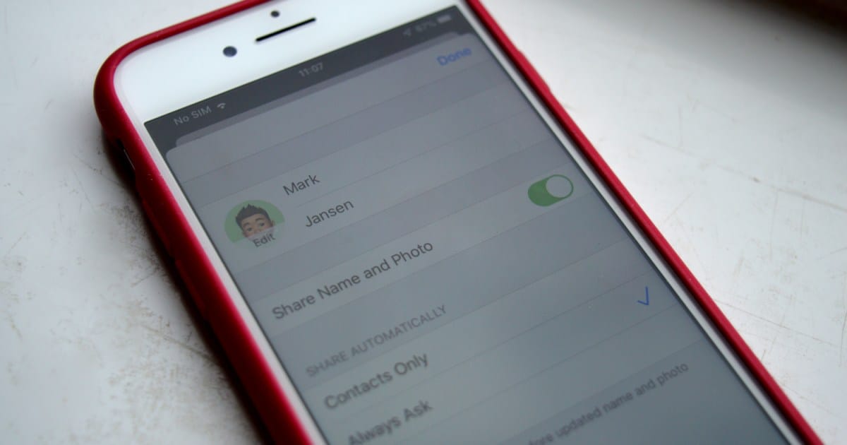 How to set an iMessage profile picture and name
