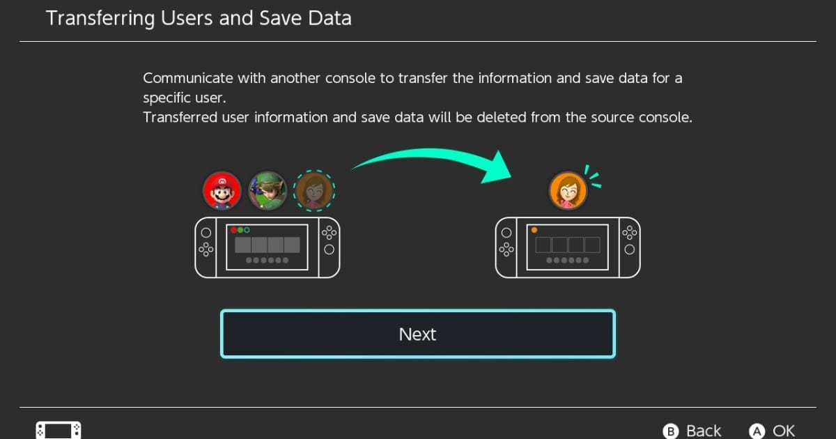 How to transfer data from one Nintendo Switch to another