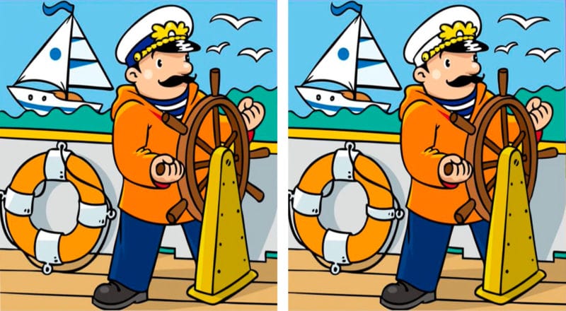 Can you find 3 differences in the sailor?  Dare to overcome this challenge in 7 seconds