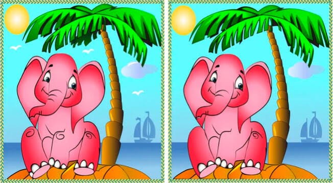 Can you spot 10 differences between the elephants?  Overcome the challenge that 98% have failed